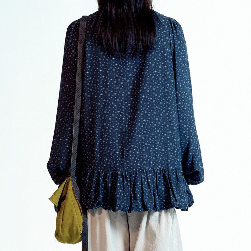 DUDU PUFF BLOUSE / NAVY / パフスリーブトップ