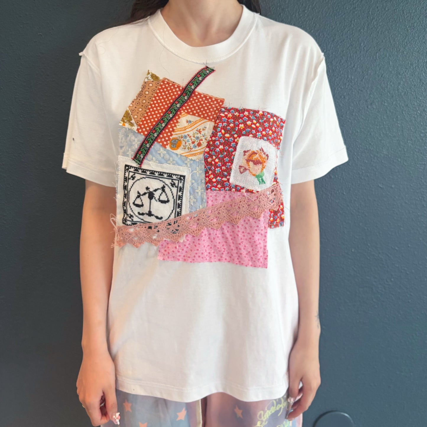 Patchwork tshirts / WHITE / パッチワークTシャツ