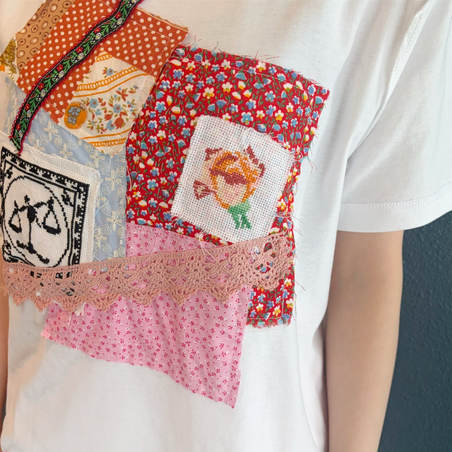 Patchwork tshirts / WHITE / パッチワークTシャツ