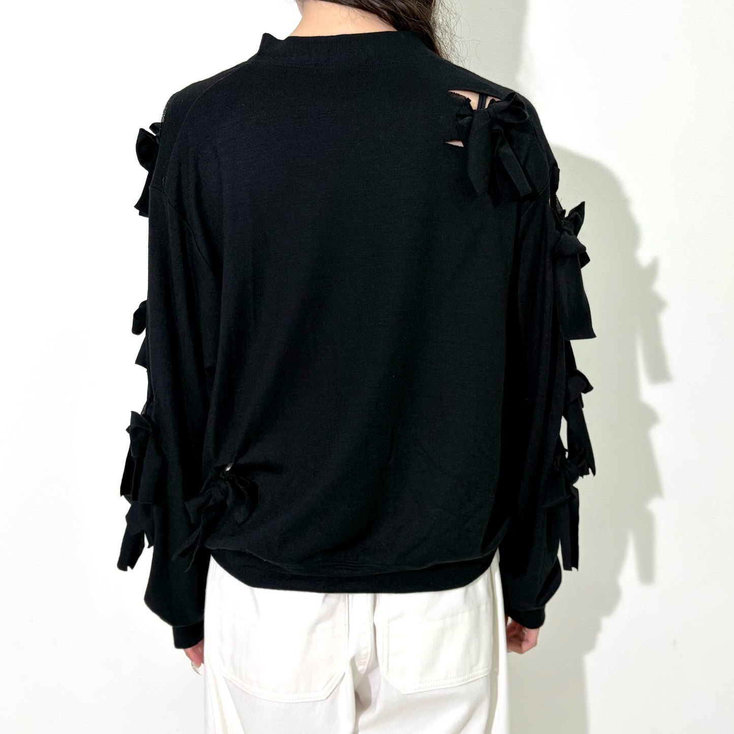 Ribbon cardigan / Black / リボンカーディガン