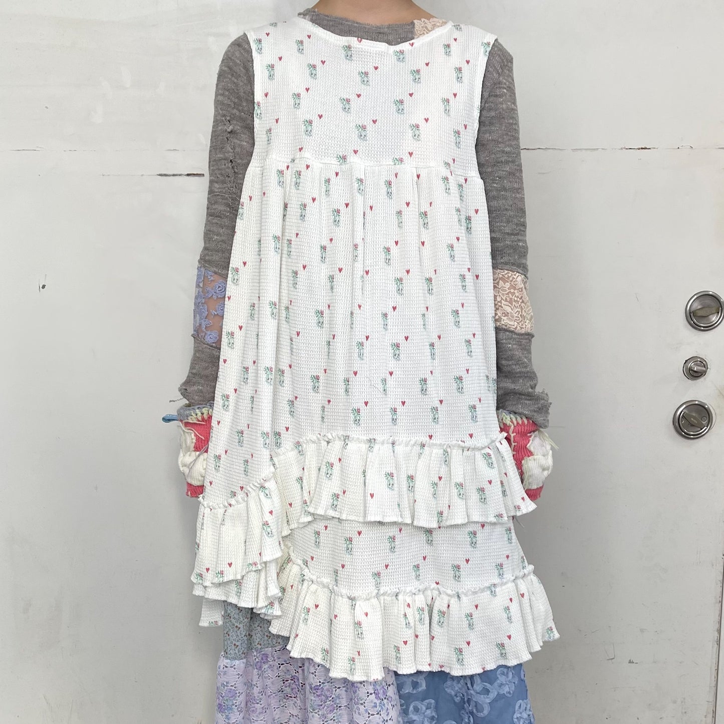 Thermal ruffle dress / White / サーマルラッフルドレス