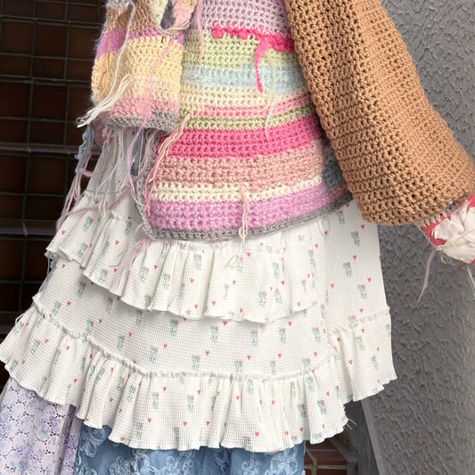 Thermal ruffle dress / White / サーマルラッフルドレス