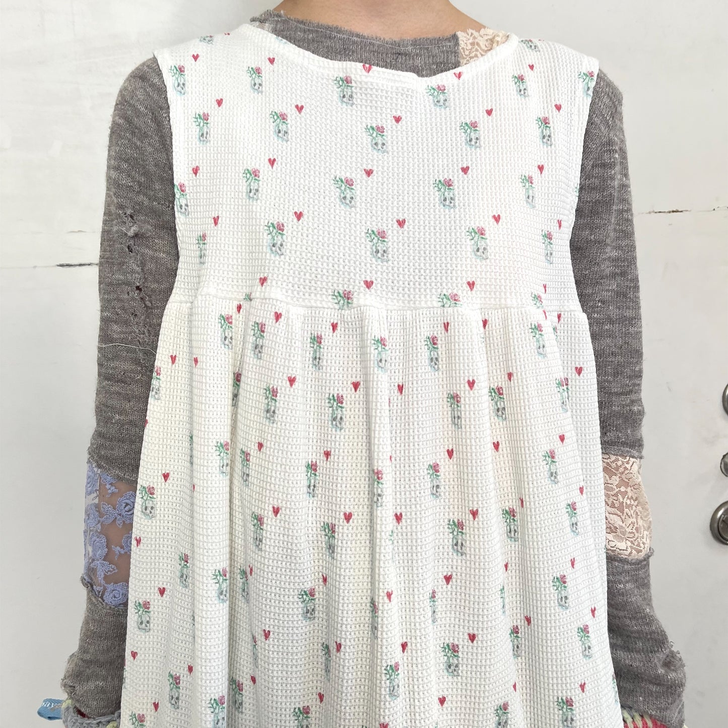 Thermal ruffle dress / White / サーマルラッフルドレス