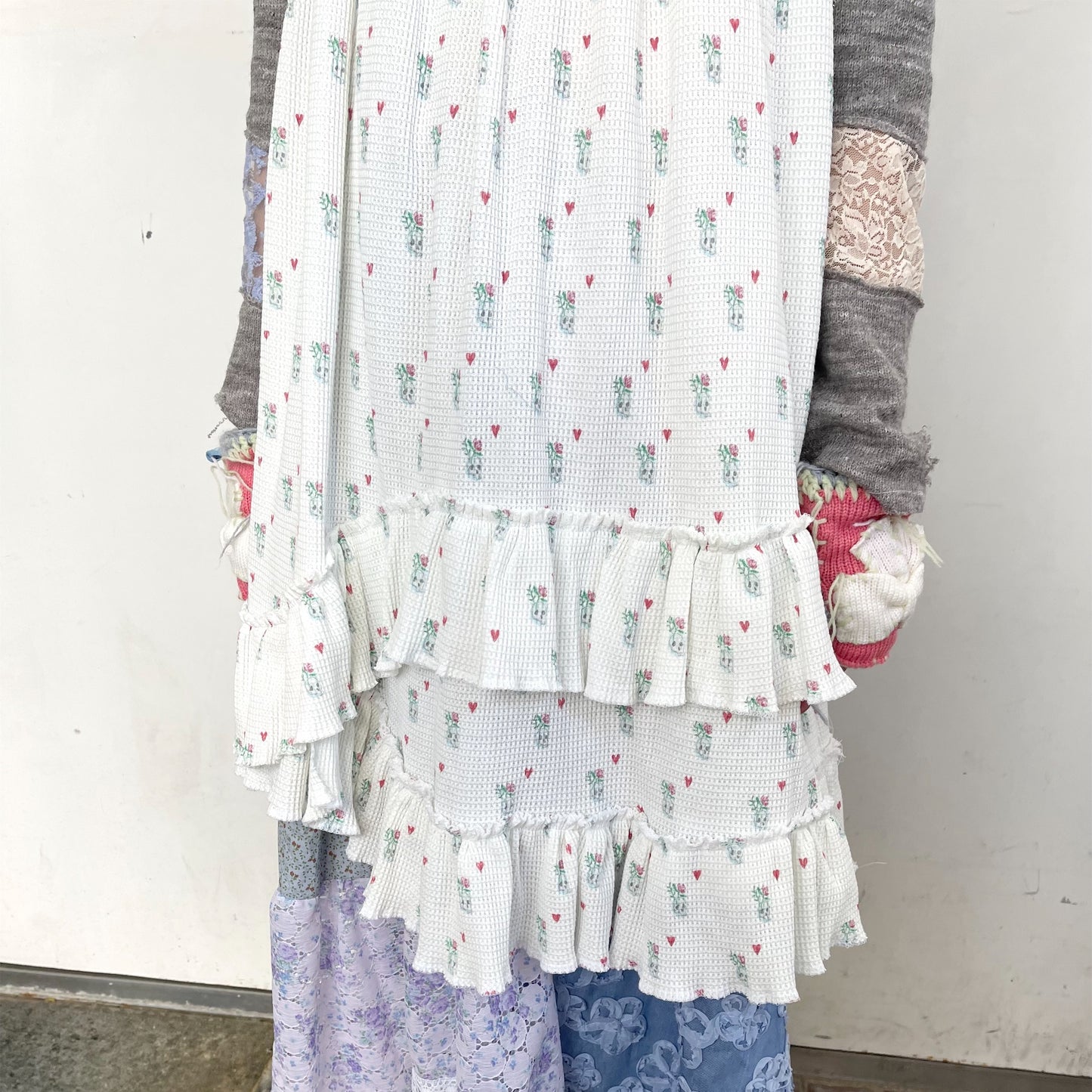 Thermal ruffle dress / White / サーマルラッフルドレス