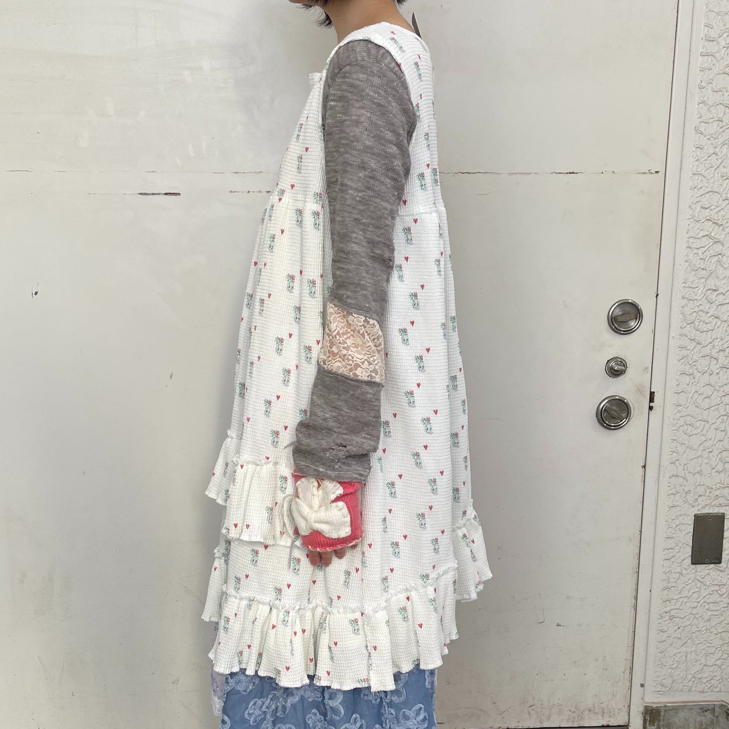 Thermal ruffle dress / White / サーマルラッフルドレス