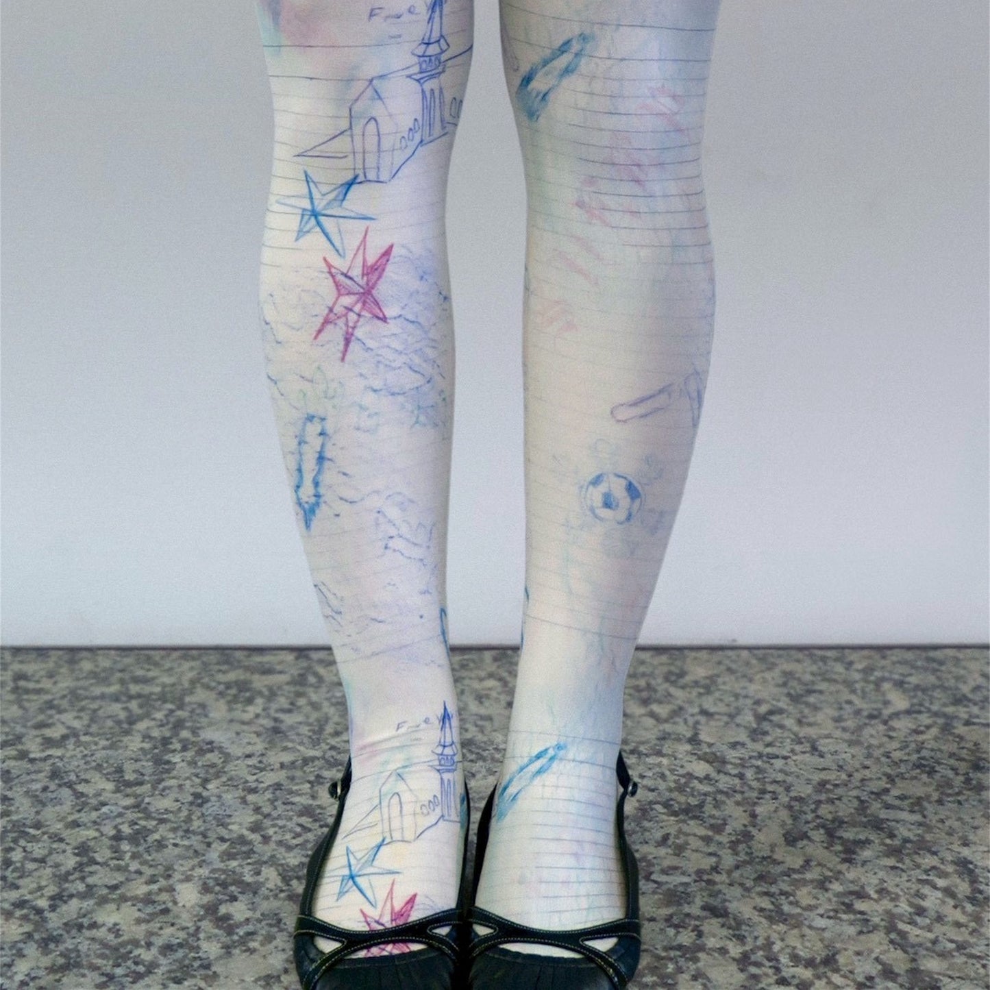 【SHEEP SOUVENIR】drawing note tights / グラフィックタイツ