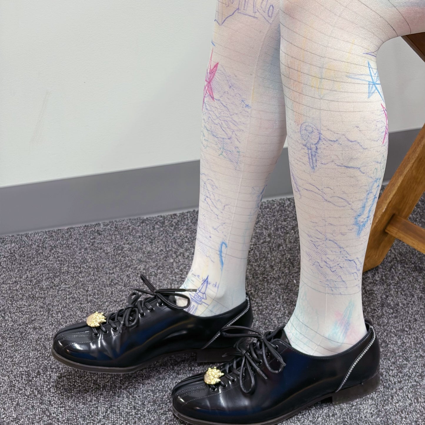【SHEEP SOUVENIR】drawing note tights / グラフィックタイツ