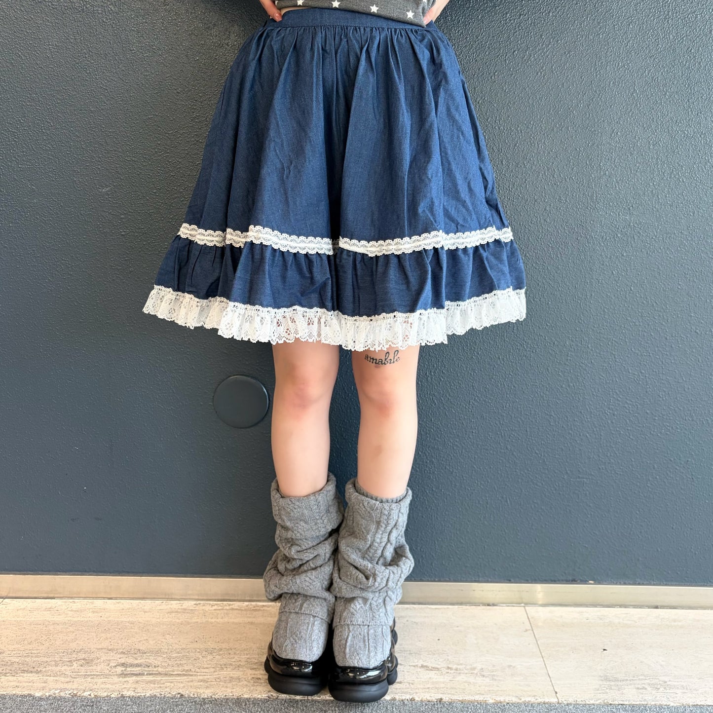 [F.E.E.S] denim ruffle skirt / denim / デニムラッフルスカート