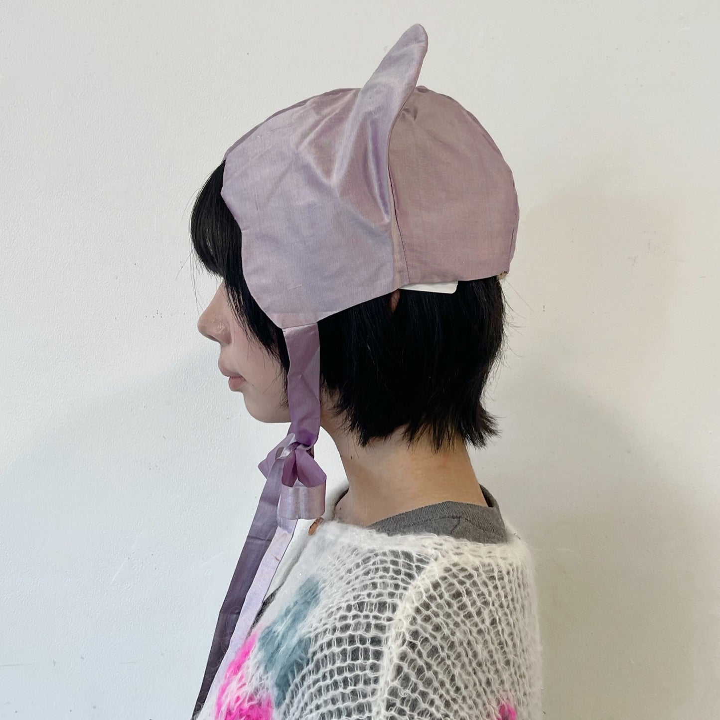 KITTY CAT BONNET WITH LONG BOW / LILAC / キティーキャットハット