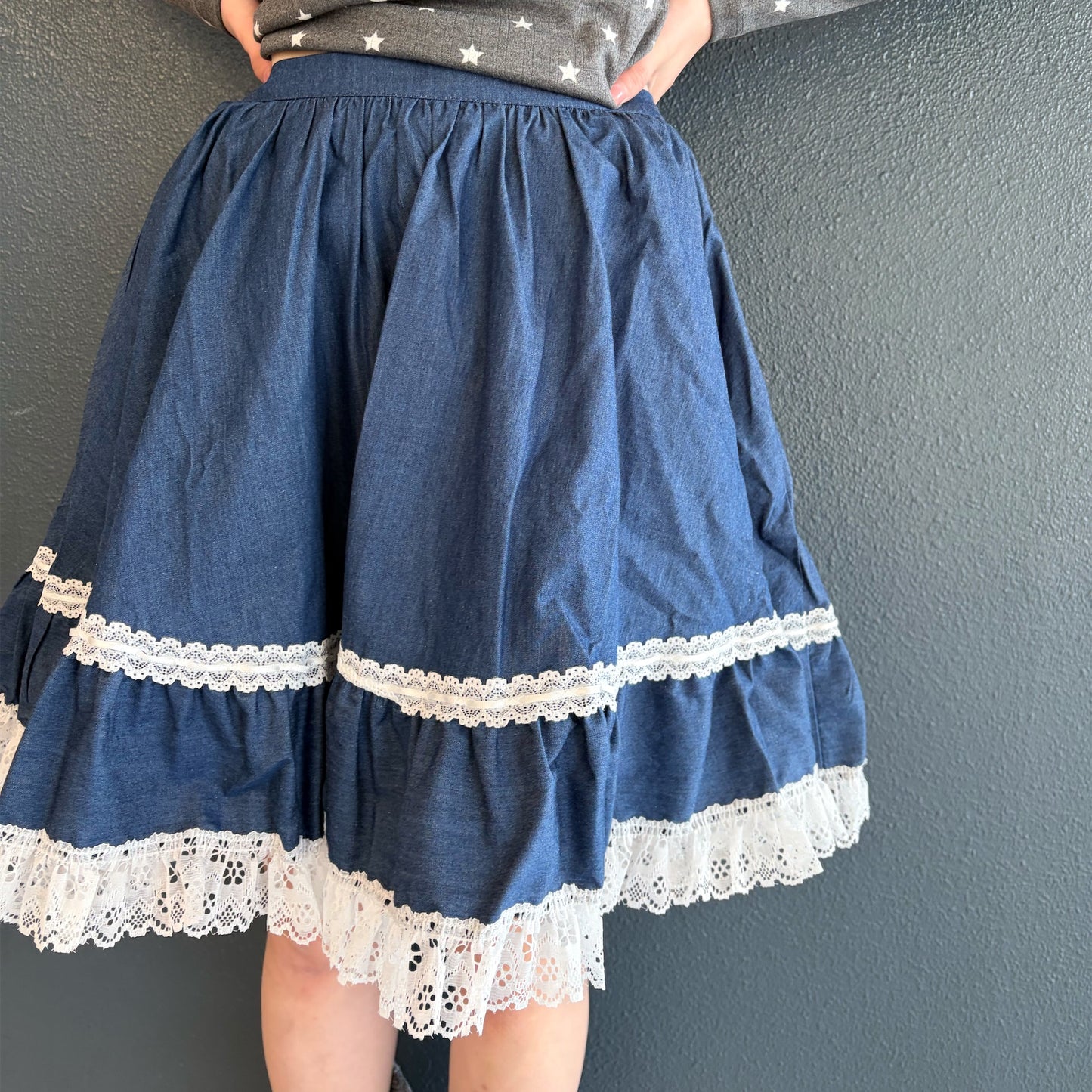 [F.E.E.S] denim ruffle skirt / denim / デニムラッフルスカート