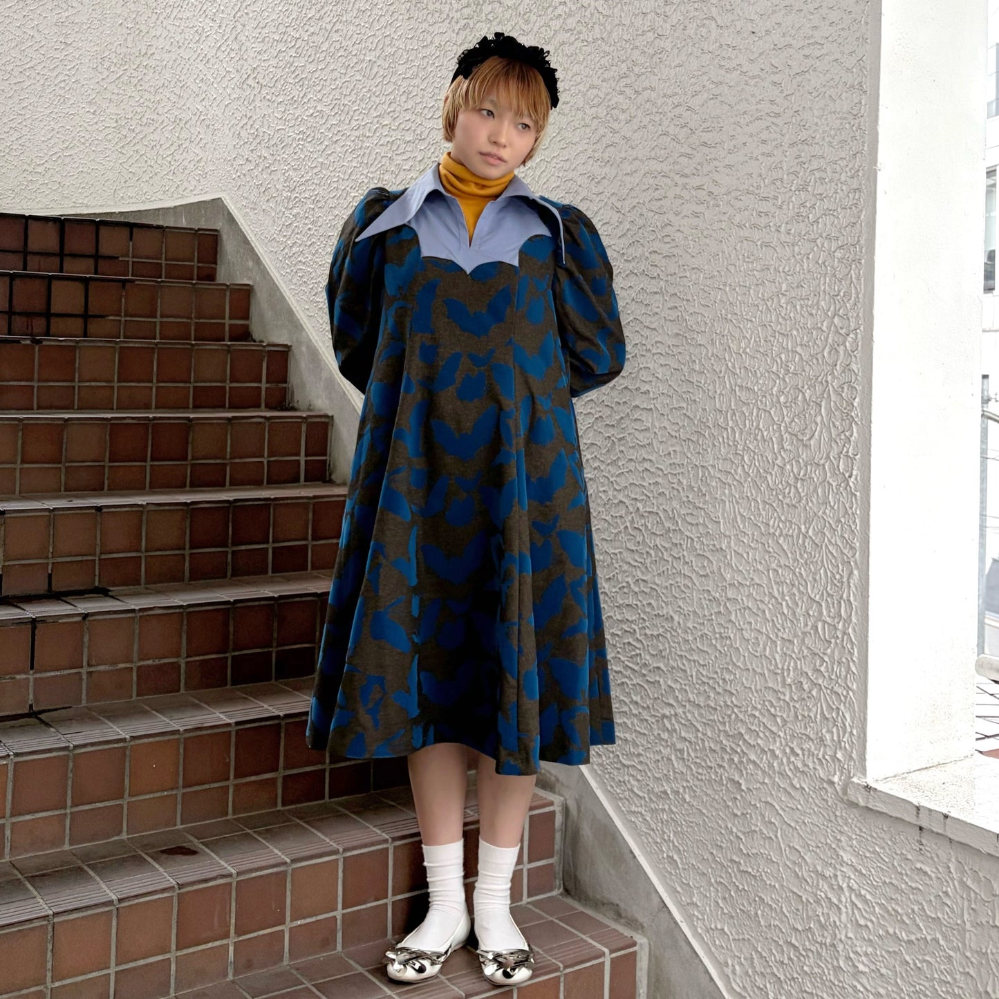 VELOURS RIBBON STUDS HEADBAND / BLACK / ベロアリボンスタッズヘアバンド