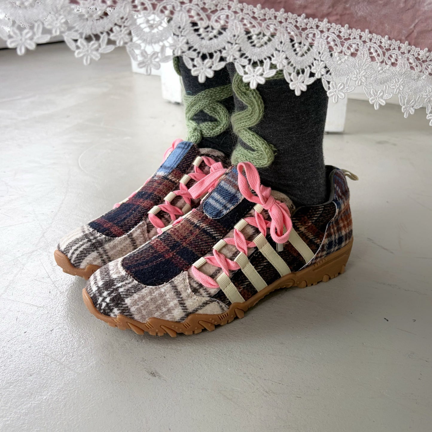 Double bow / Check / yushokobayashiスニーカー