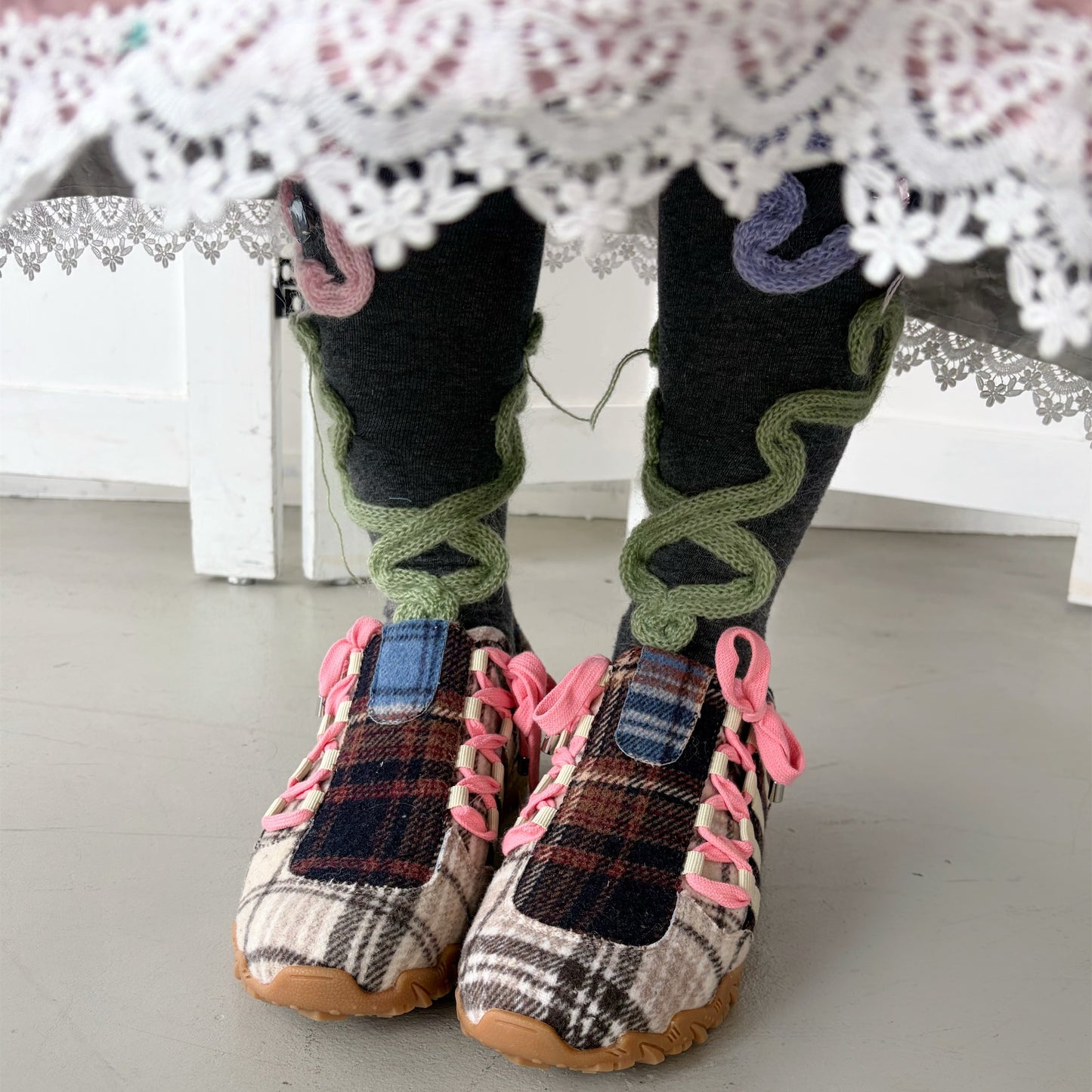 Double bow / Check / yushokobayashiスニーカー