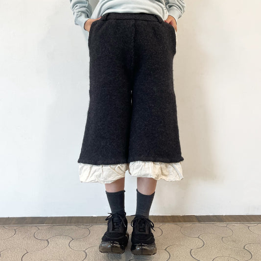 fulling pants / charcoal gray / 縮絨加工ニットパンツ