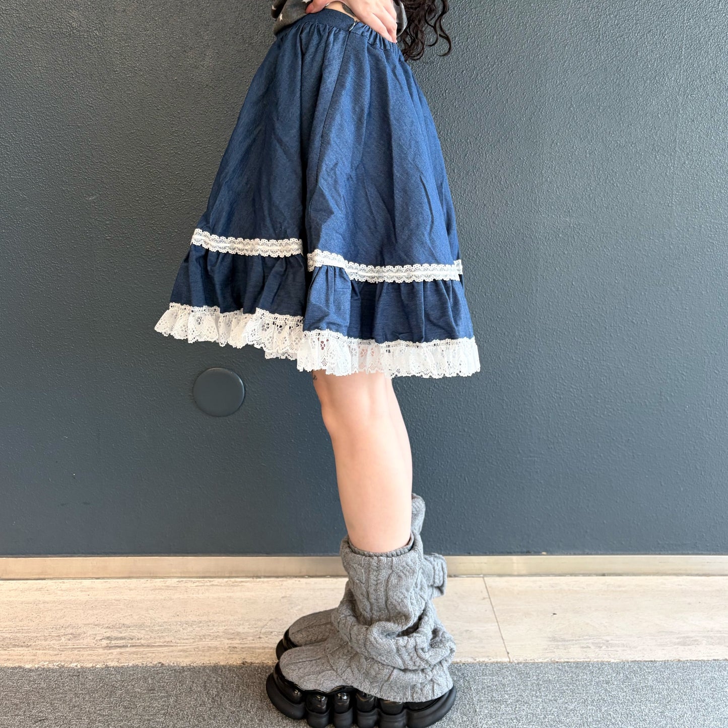 [F.E.E.S] denim ruffle skirt / denim / デニムラッフルスカート