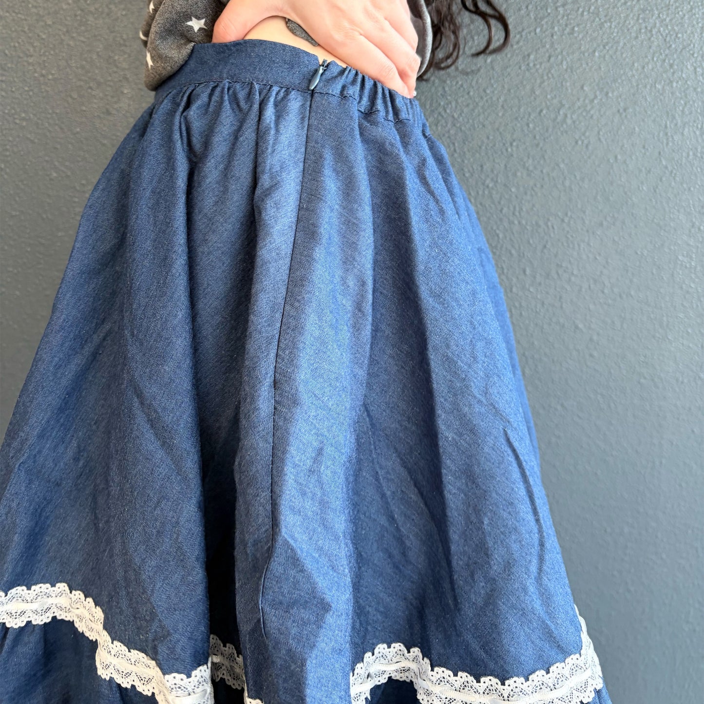 [F.E.E.S] denim ruffle skirt / denim / デニムラッフルスカート