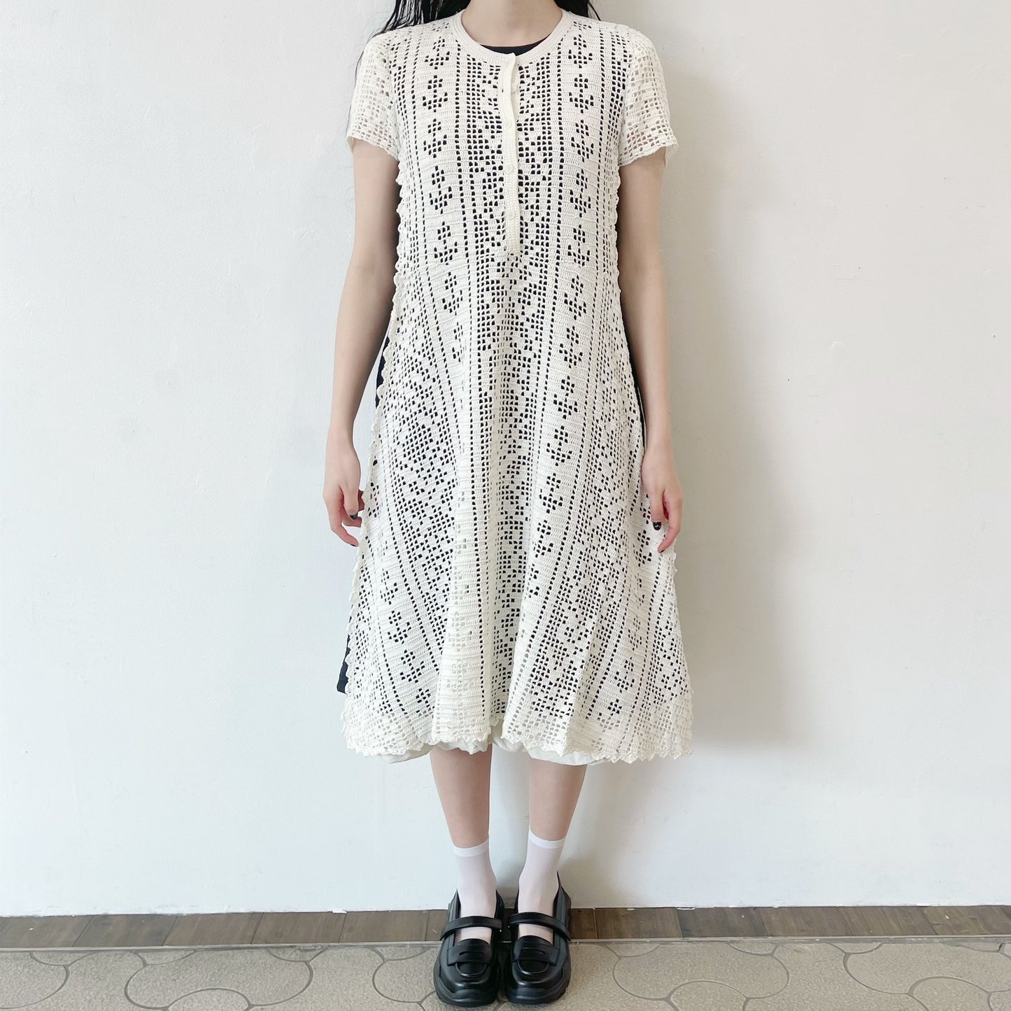 crochet one piece / white / クロシェ編みワンピース