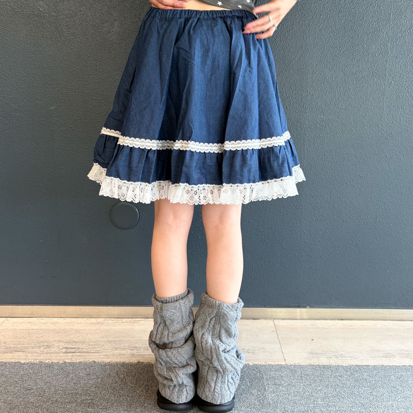 [F.E.E.S] denim ruffle skirt / denim / デニムラッフルスカート