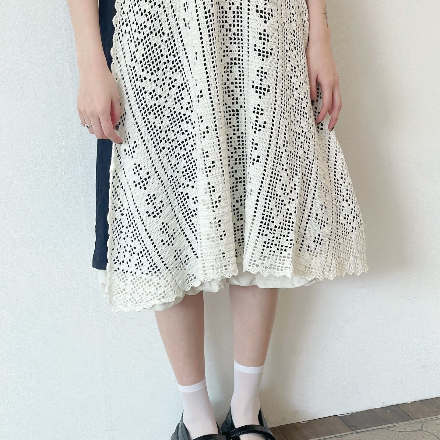 crochet one piece / white / クロシェ編みワンピース