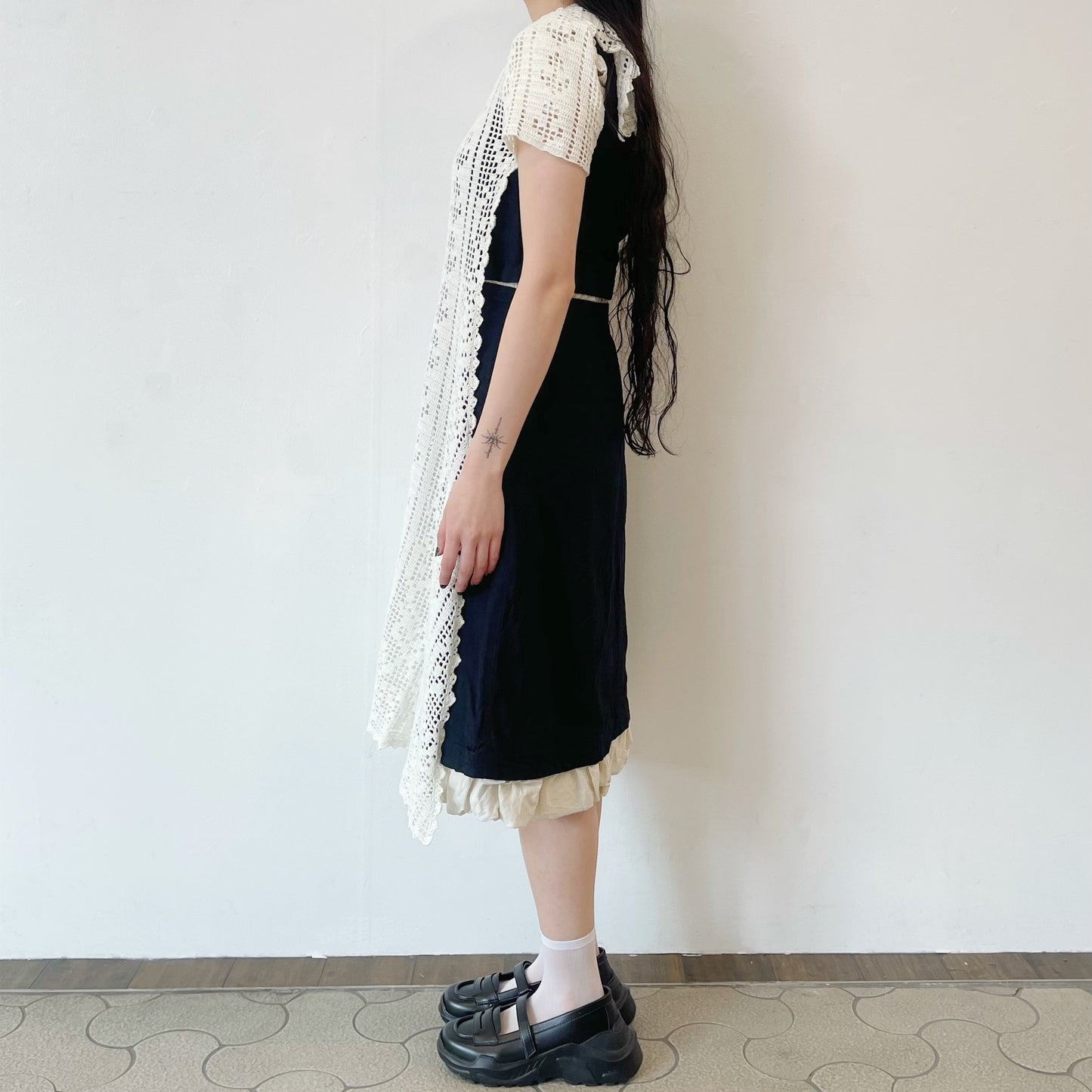 crochet one piece / white / クロシェ編みワンピース