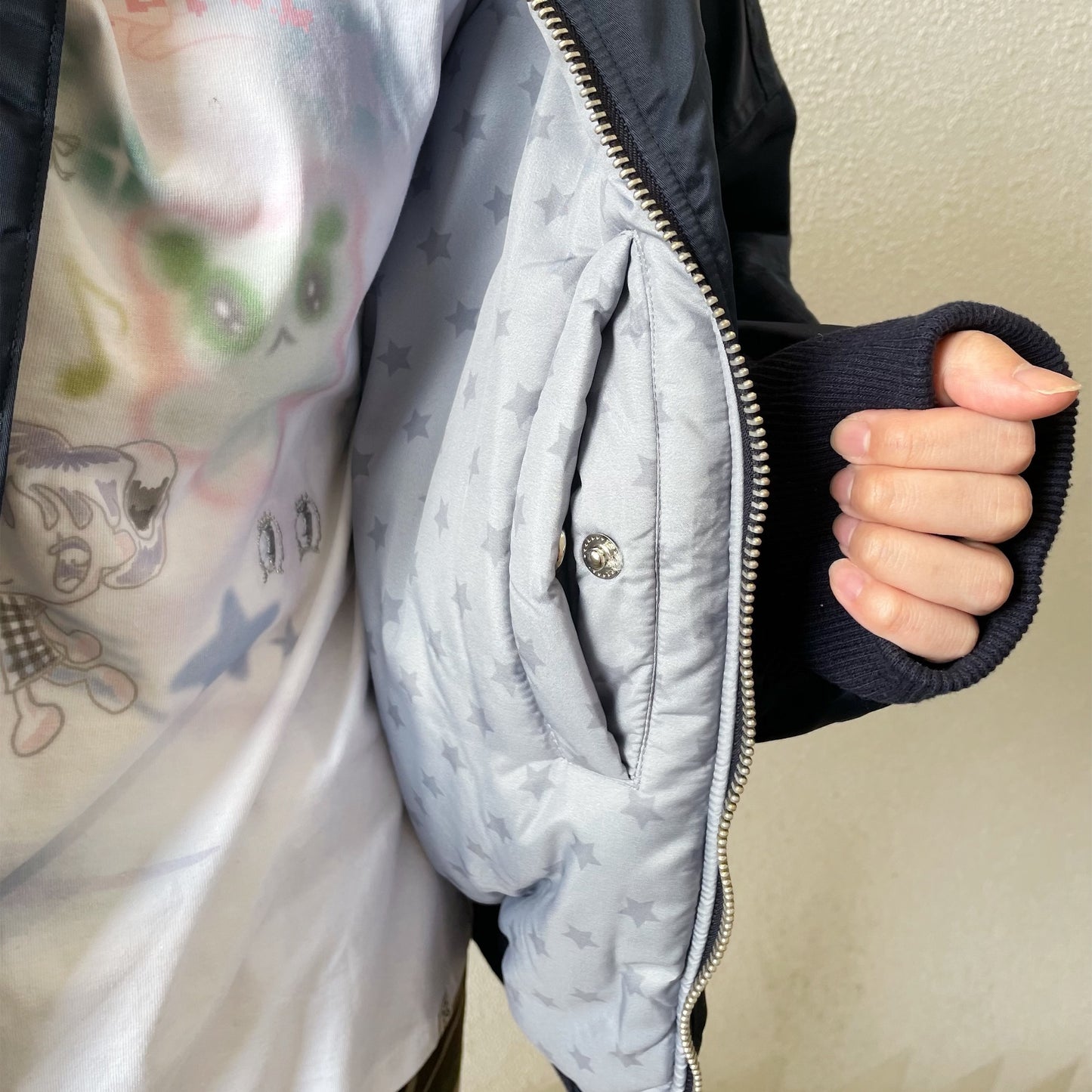 F.E.E.S] patch bomber padded jacket / navy / MA-1 | シープ / SHEEP