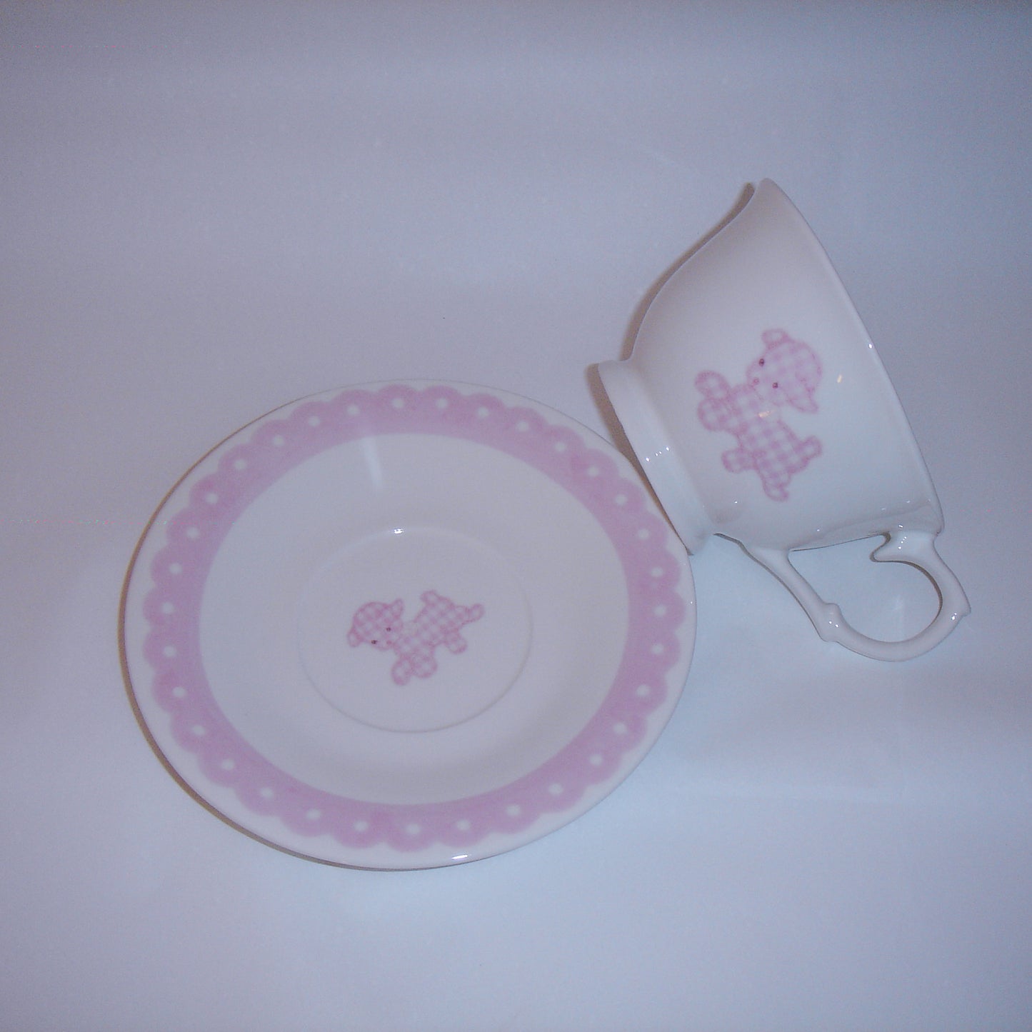 Pink patch sheep cup and saucer / ひつじのカップ＆ソーサー