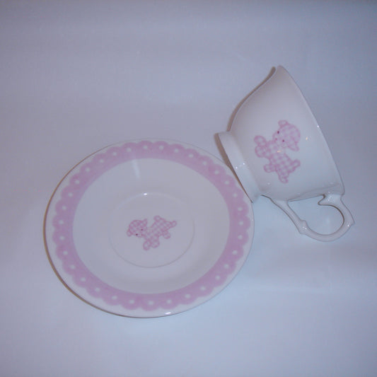 Pink patch sheep cup and saucer / ひつじのカップ＆ソーサー