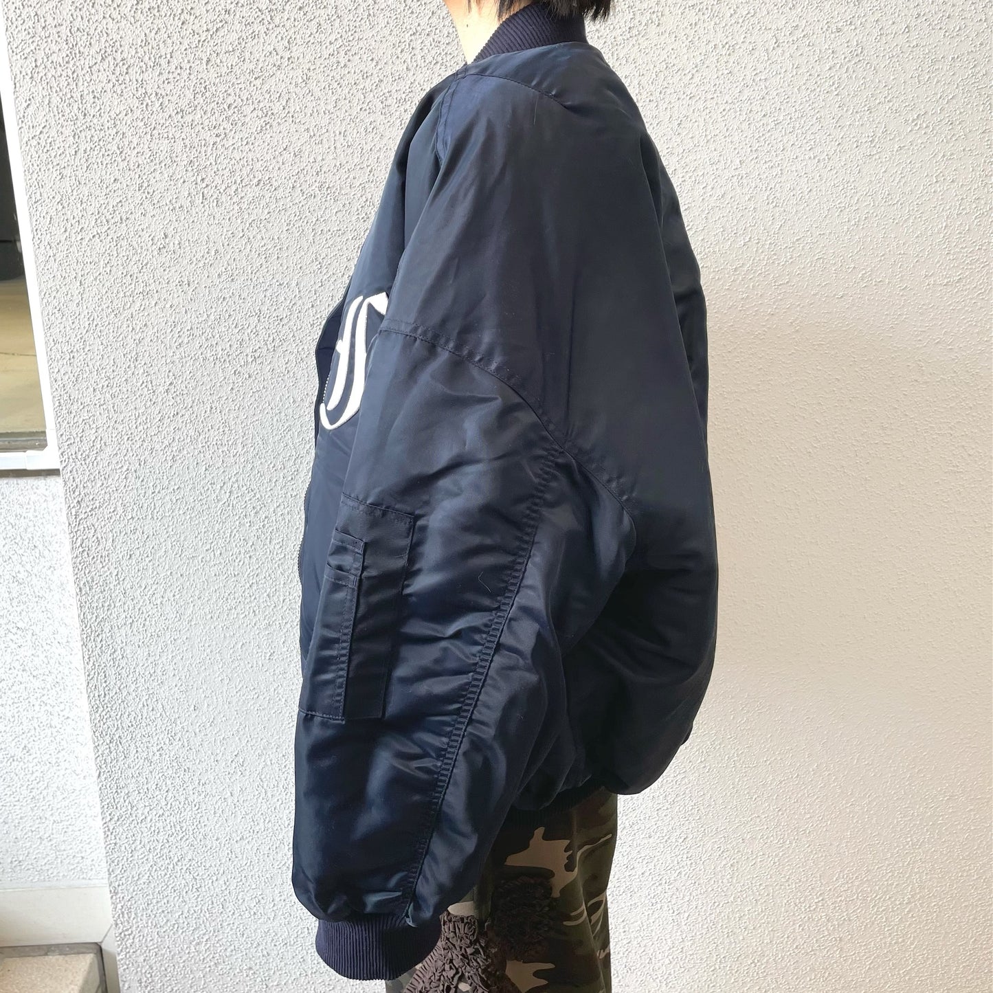 F.E.E.S] patch bomber padded jacket / navy / MA-1 | シープ / SHEEP