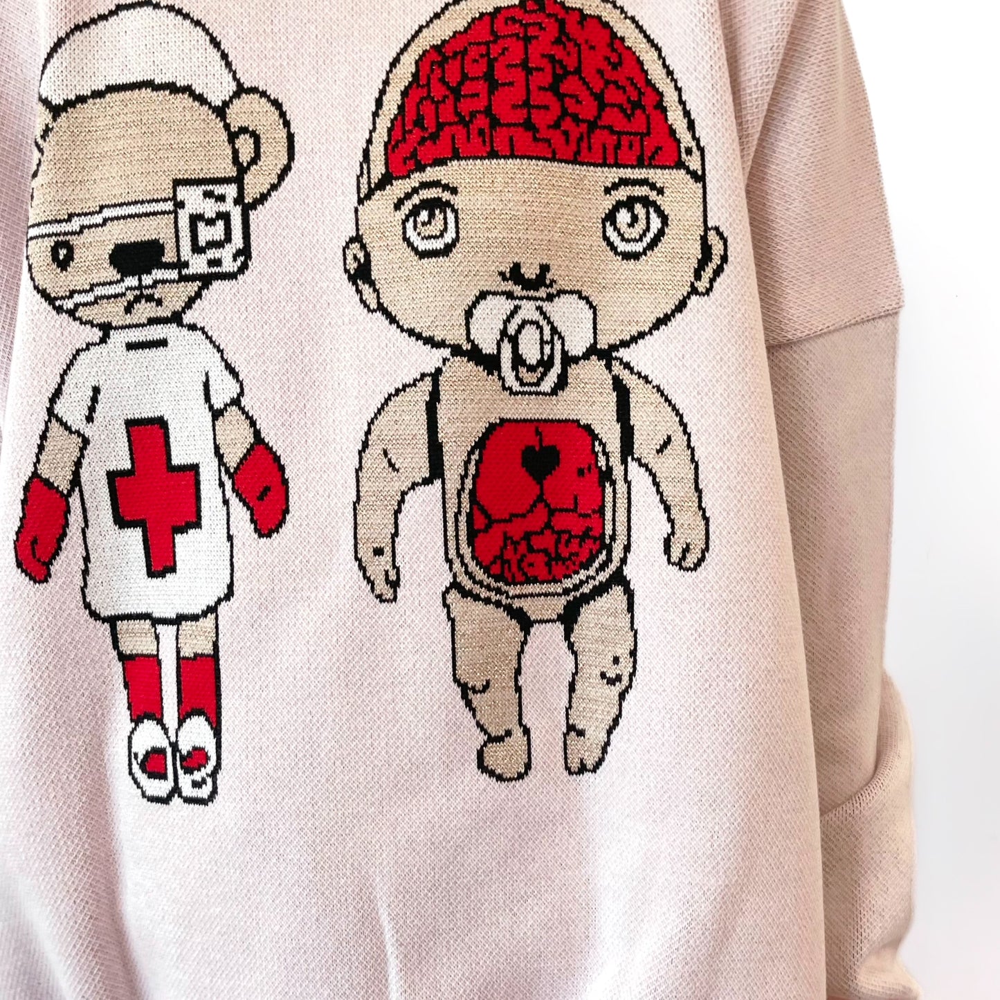 MEDICAL BRAID PULLOVER KNIT / PINK / グラフィックニット