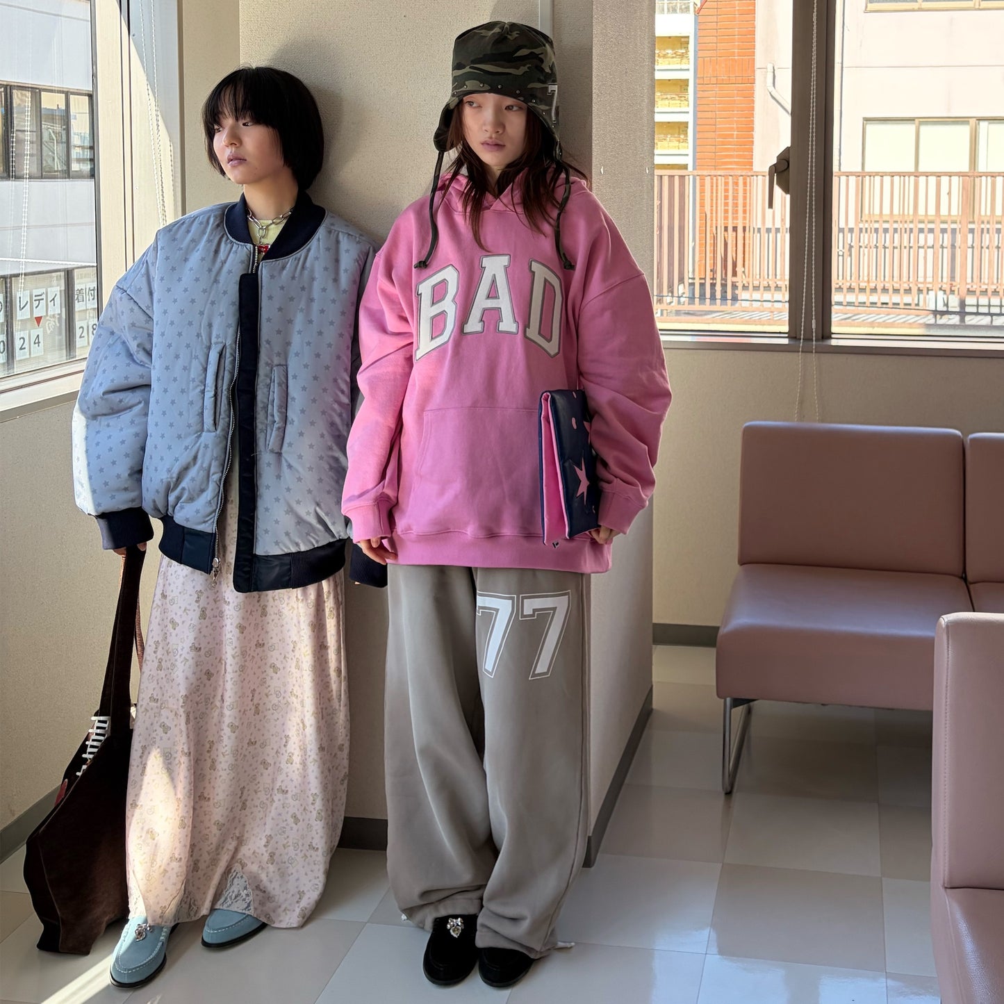 ジャケット・アウター patch bomber padded jacket F.E.E.S] patch bomber padded jacket / navy / MA-1 | シープ / SHEEP