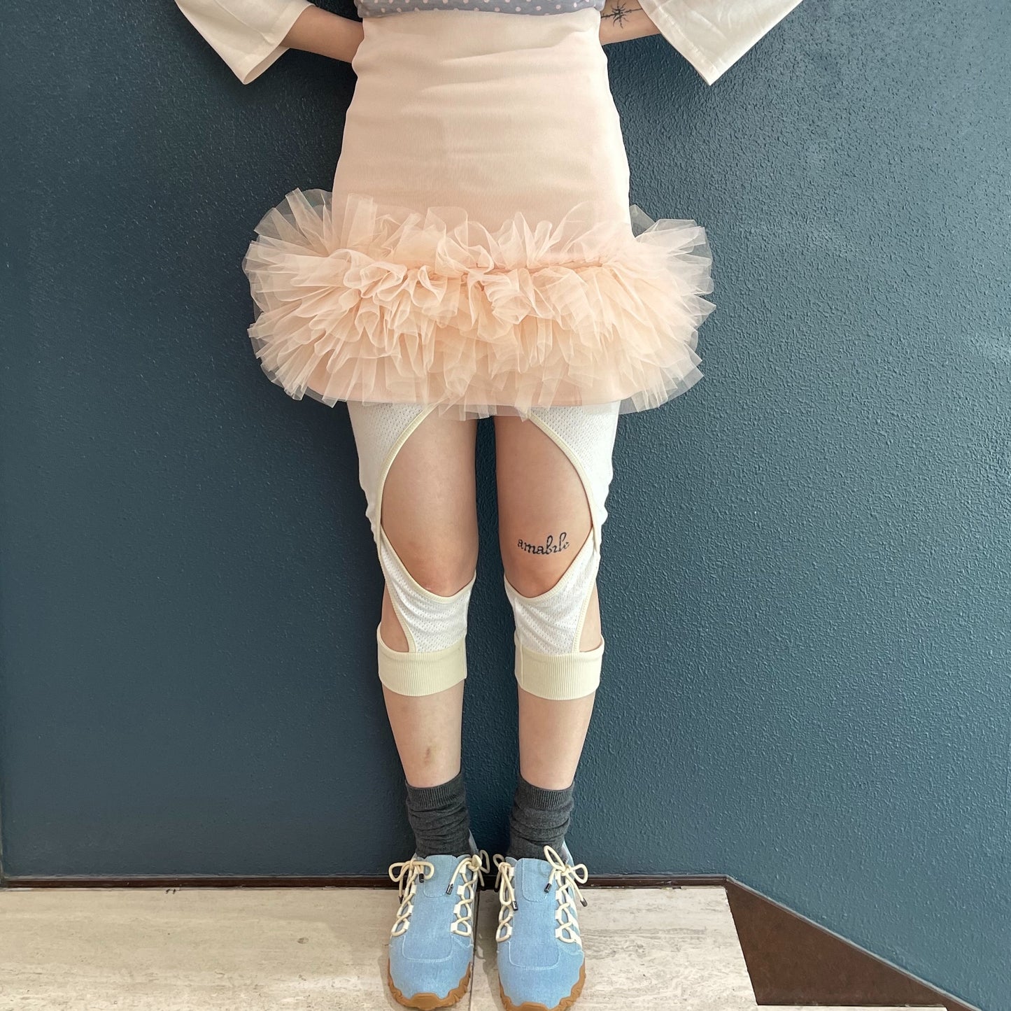 [fa.er.ie] jersey volume tulle skirt / coral / ジャージーボリュームチュールスカート