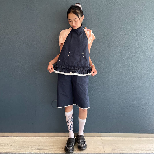 cut off half pants / deep navy / カットオフハーフパンツ