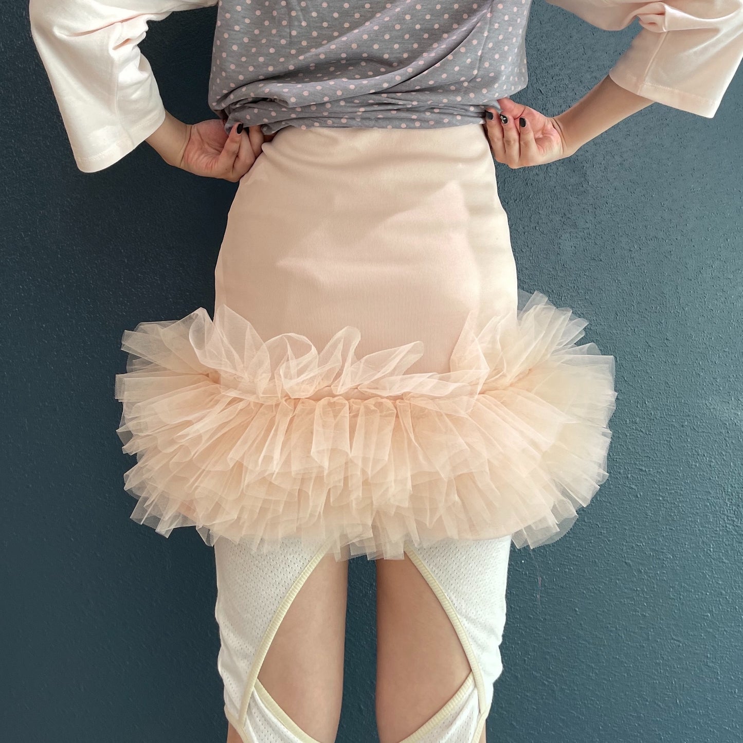 [fa.er.ie] jersey volume tulle skirt / coral / ジャージーボリュームチュールスカート