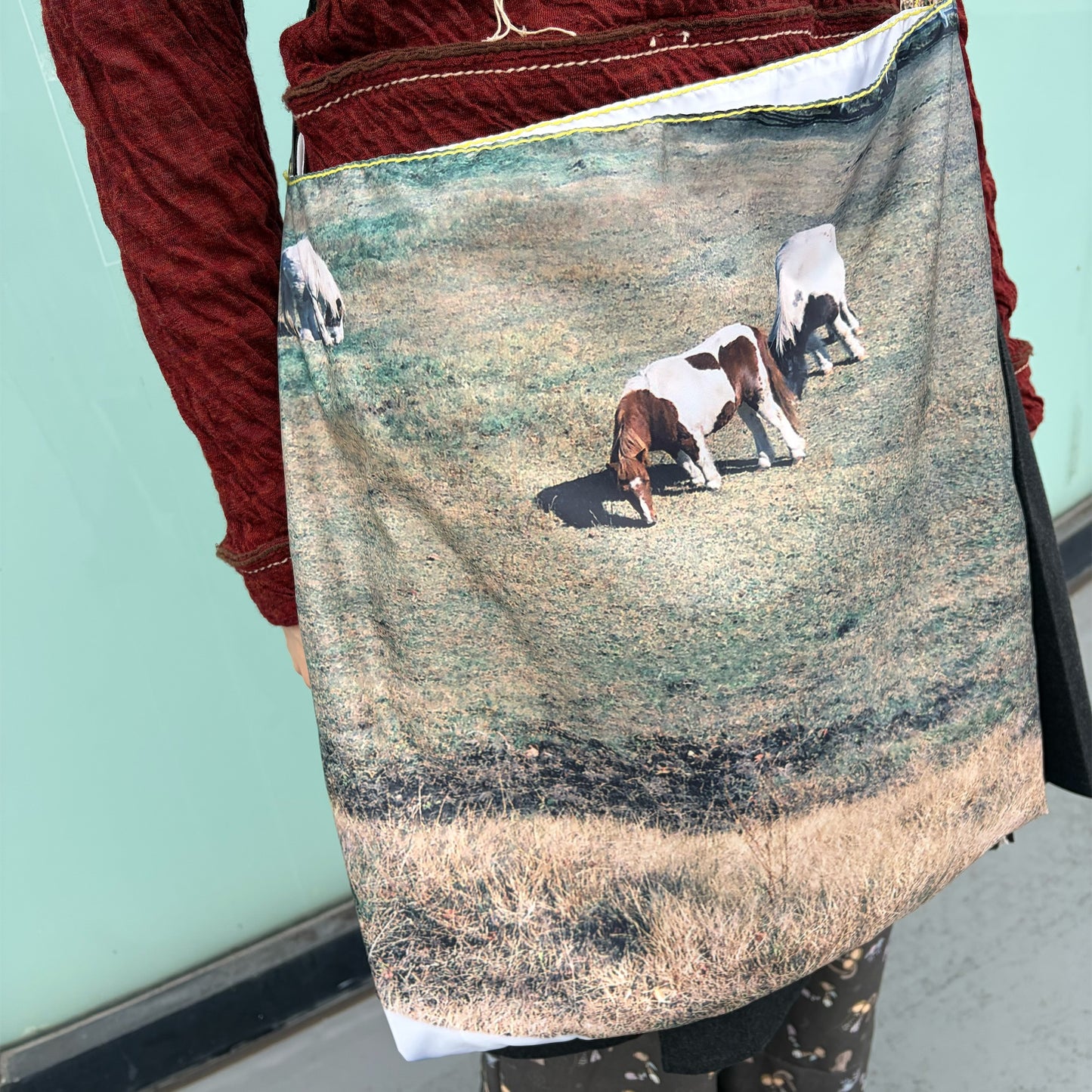 taffeta print shoulder bag / sheep x cow / タフタプリントショルダーバッグ