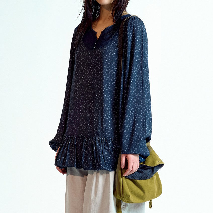 DUDU PUFF BLOUSE / NAVY / パフスリーブトップ
