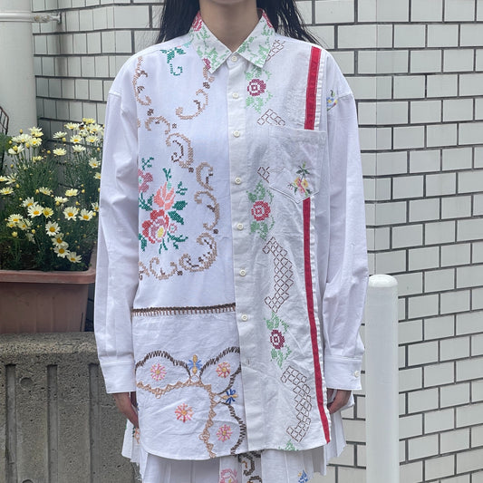 【SHEEP別注】TABLE CLOTH LONG SLEEVE  SHIRT / WHITE / テーブルクロスシャツ