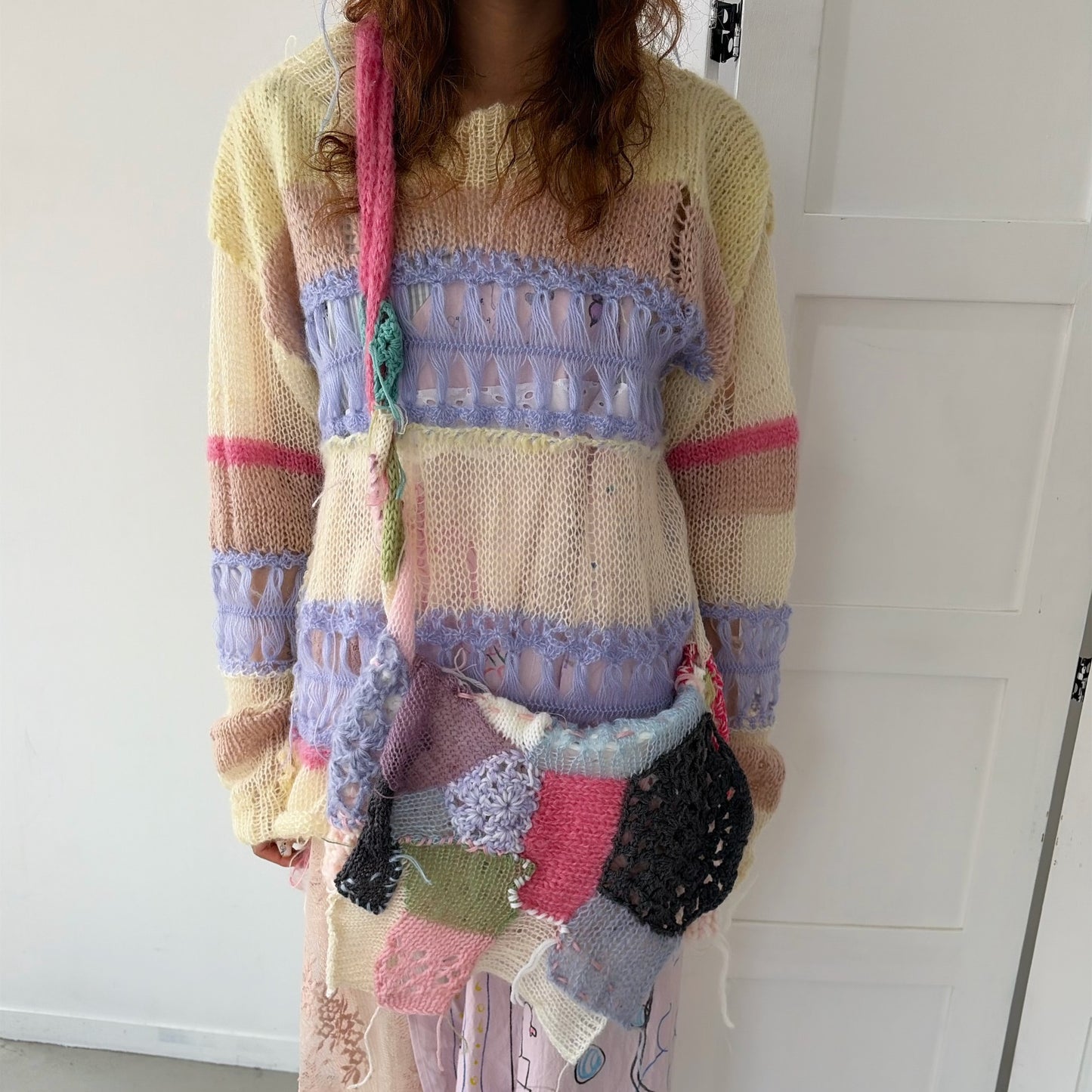 Patchwork knit bag / Mix / パッチワークニットバッグ