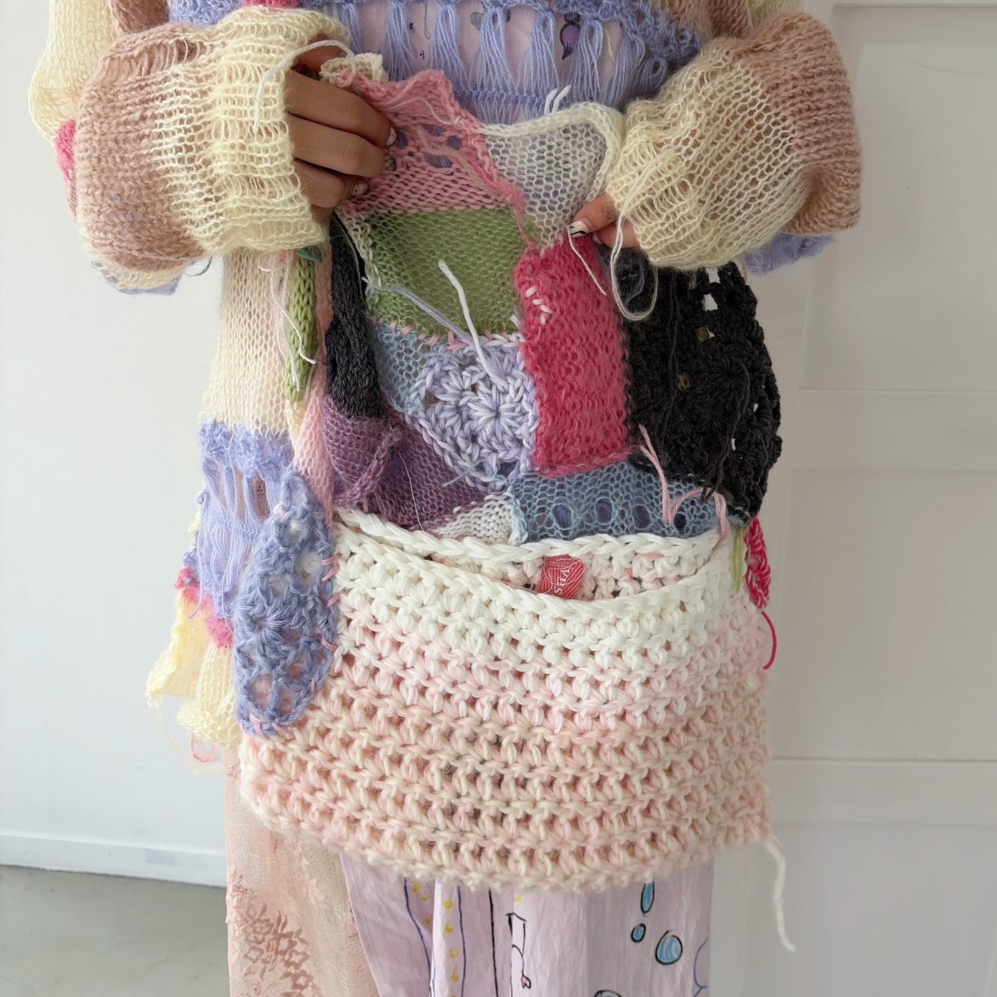 Patchwork knit bag / Mix / パッチワークニットバッグ