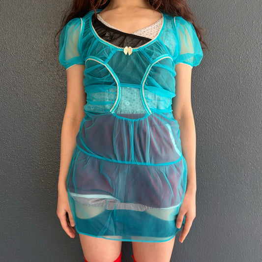 NANA'S SHEER DRESS / BLUE / ランジェリーシアードレス
