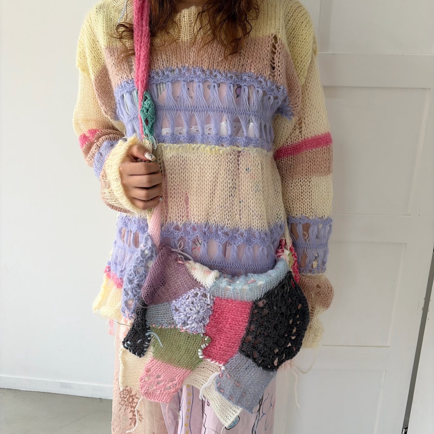 Patchwork knit bag / Mix / パッチワークニットバッグ