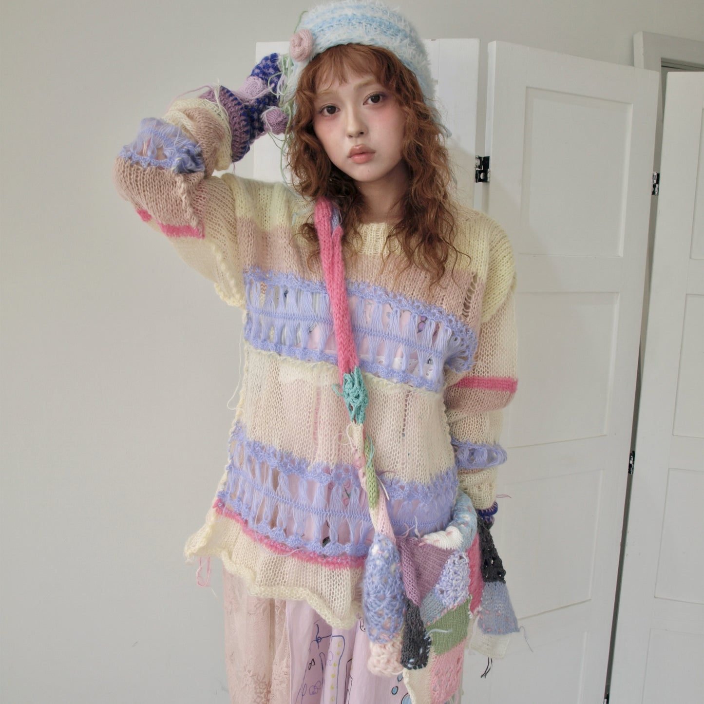 Patchwork knit bag / Mix / パッチワークニットバッグ