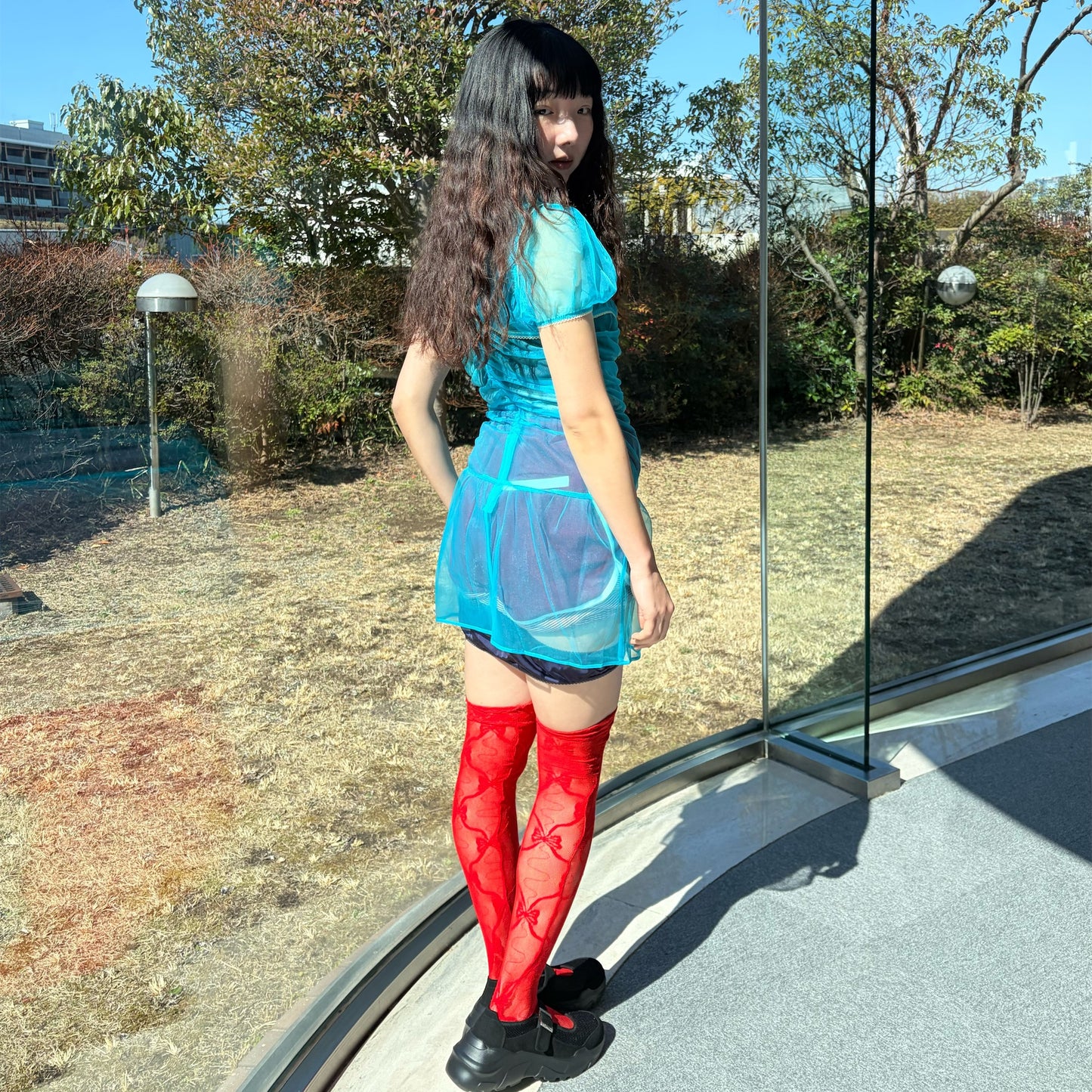 NANA'S SHEER DRESS / BLUE / ランジェリーシアードレス