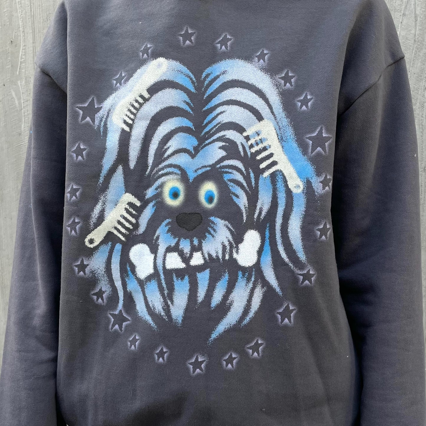 Furry Puppy Hoodie / Charcoal / グラフィックフーディー