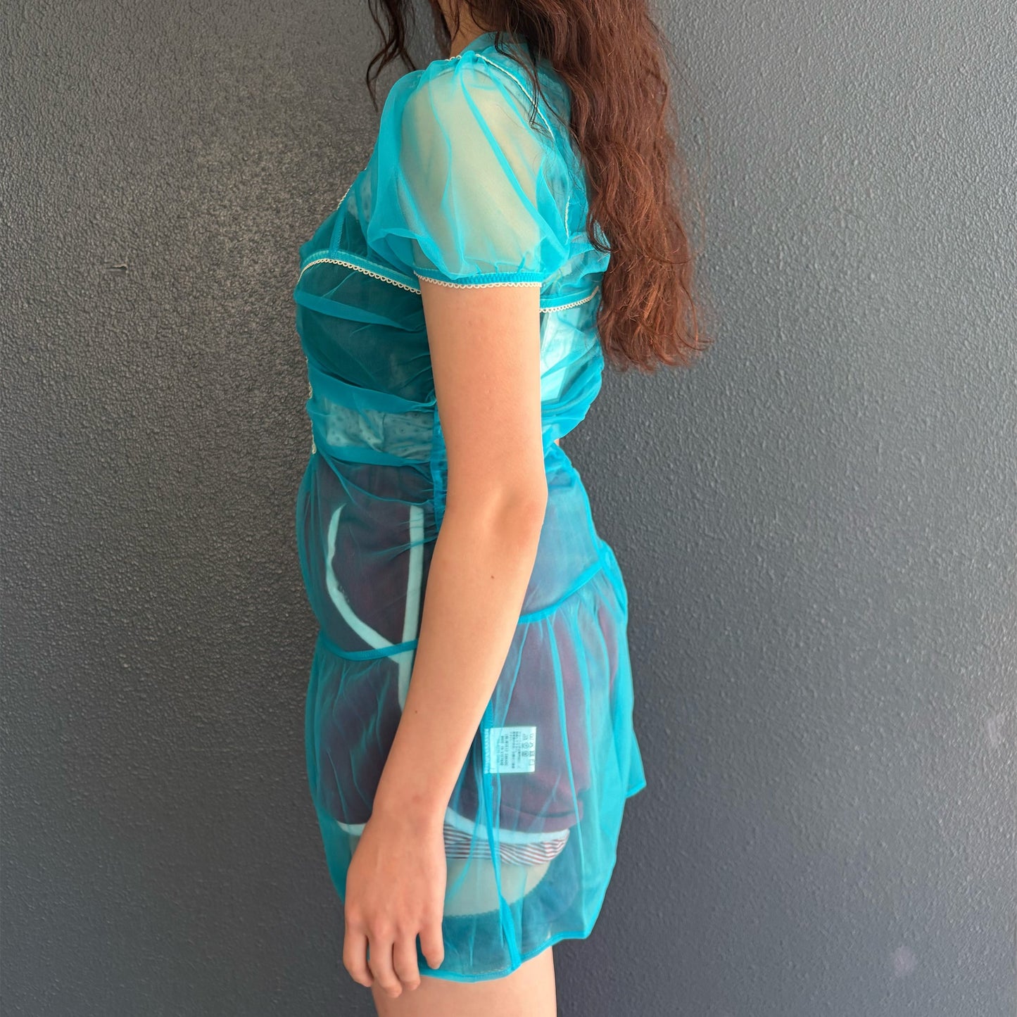 NANA'S SHEER DRESS / BLUE / ランジェリーシアードレス