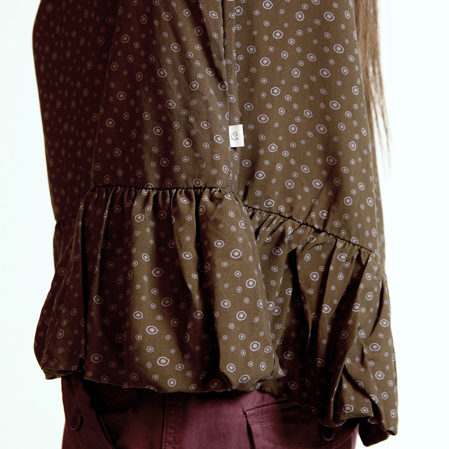 DUDU PUFF BLOUSE / BROWN / パフスリーブトップ