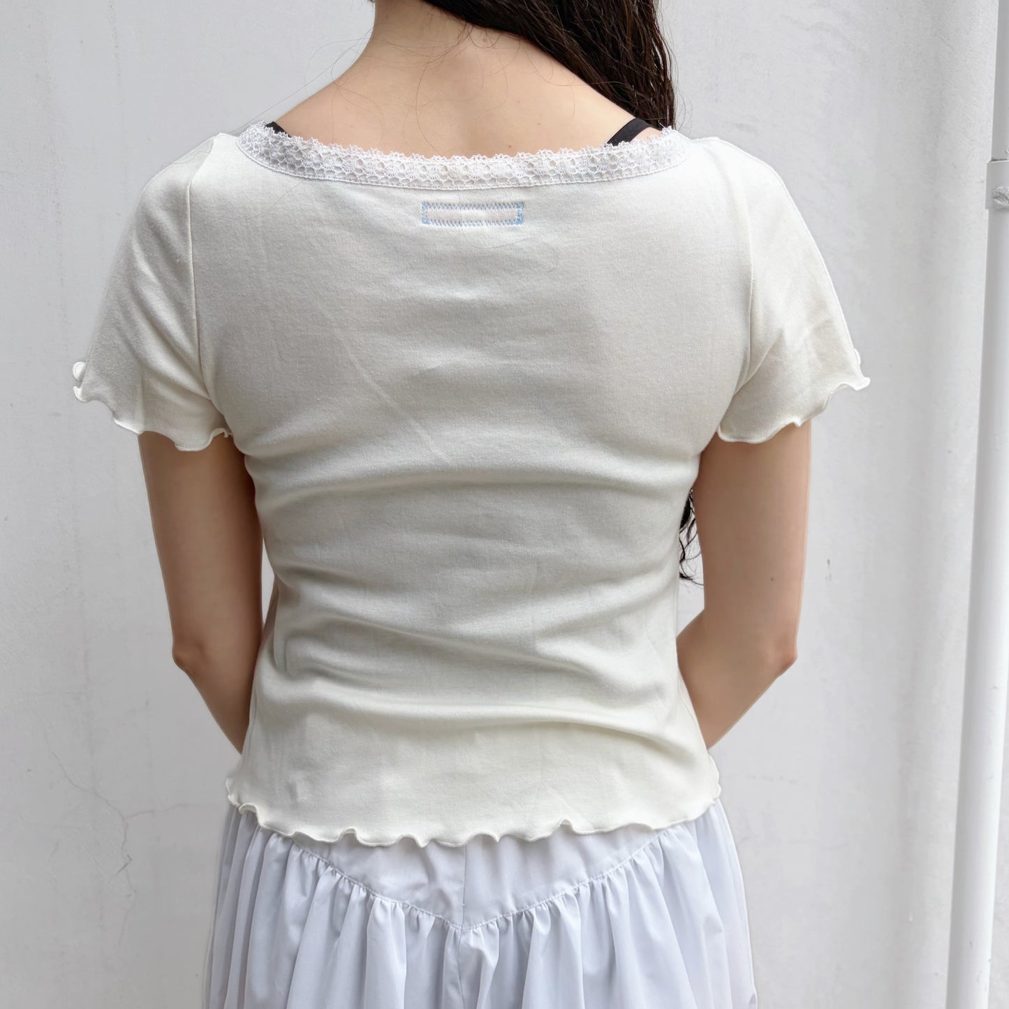 【SHEEP Limited】Yve tee time / cream / プリントショートスリーブトップ