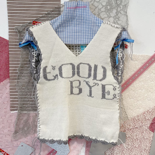 goodbye angel knit vest - long / White / エンジェルニットベスト