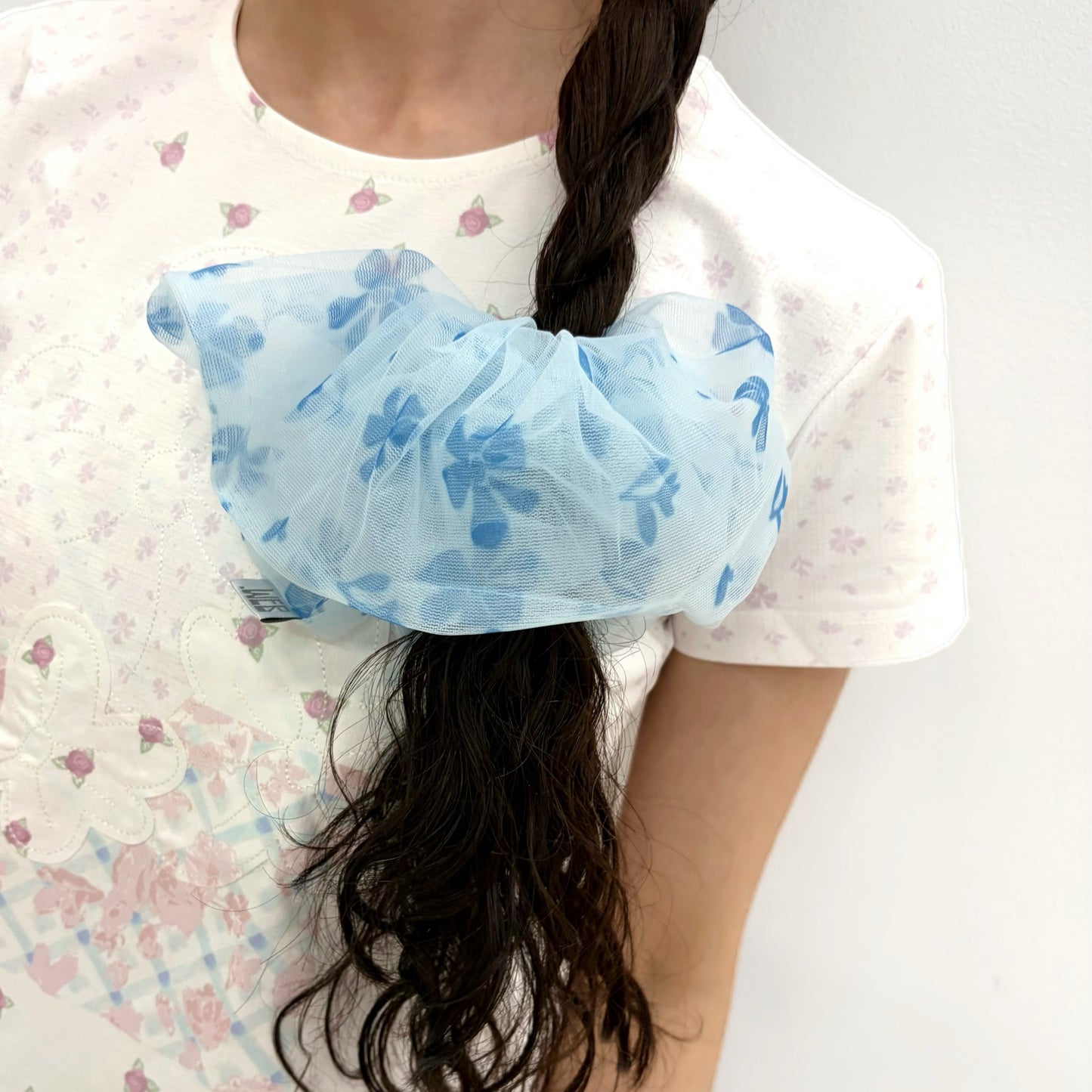 Flower Lace Scrunchie / Blue / フラワーレースシュシュ