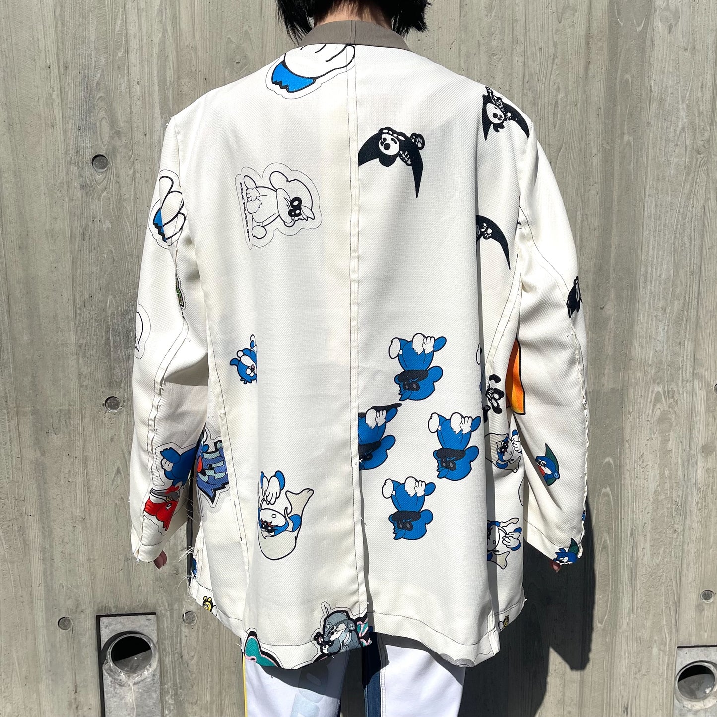 ATOZ HAND STITCHED BASTING JACKET / WHITE / グラフィックプリントジャケット