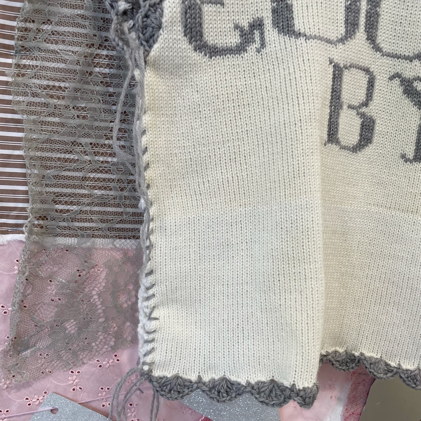 goodbye angel knit vest - long / White / エンジェルニットベスト